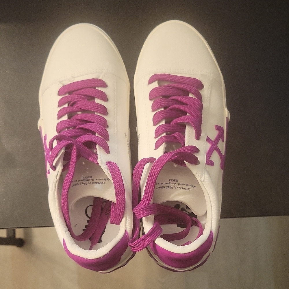 Women's White and Purple Sneakers